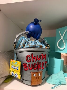 SpongeBob Chum Bucket Bucket Bag - Silver with Light Blue